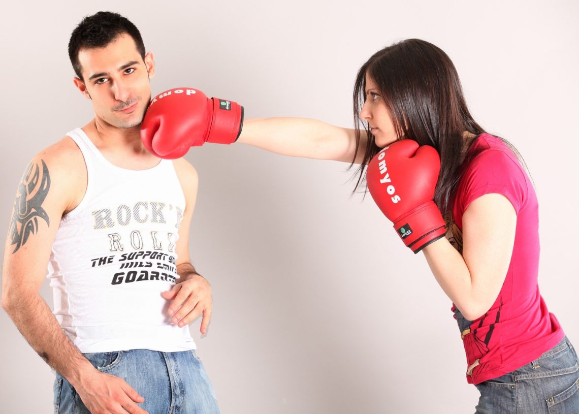woman punches