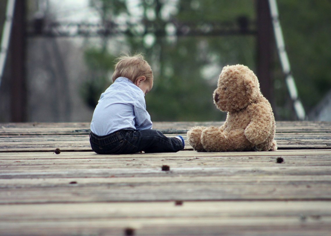 child on bridge