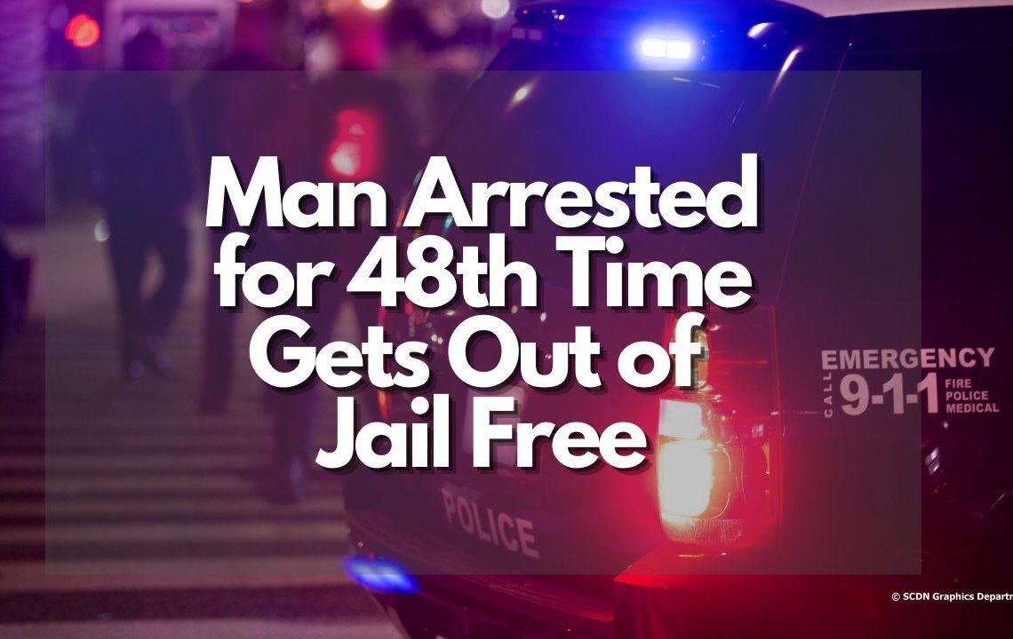 Man Arrested for 48th Time Then Gets Out of Jail Free