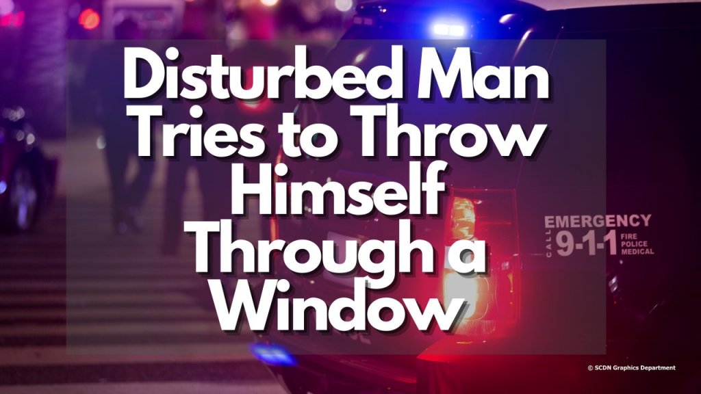 Disturbed Man Tries to Throw Himself Through a Window