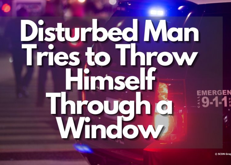 Disturbed Man Tries to Throw Himself Through a Window