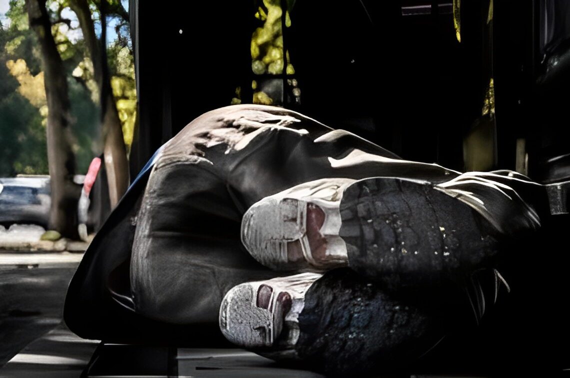 homeless sidewalk sleeping