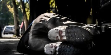 homeless sidewalk sleeping