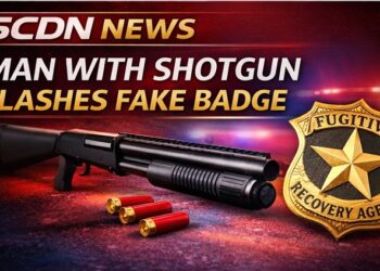 Man with fake badge and gun