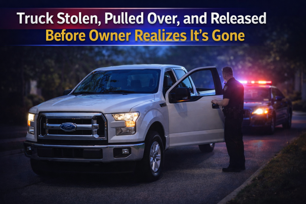 stolen truck pulled over