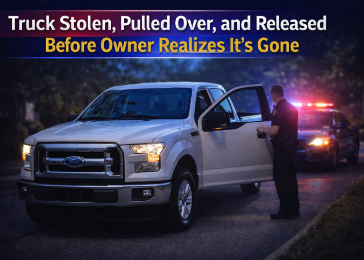 stolen truck pulled over