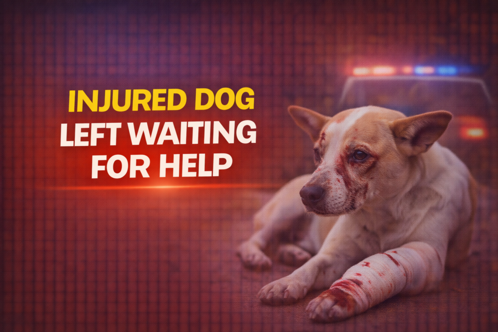 Injured Dog Left waiting