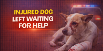 Injured Dog Left waiting