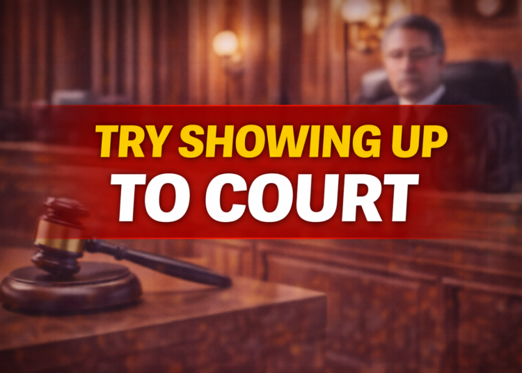 show up to court