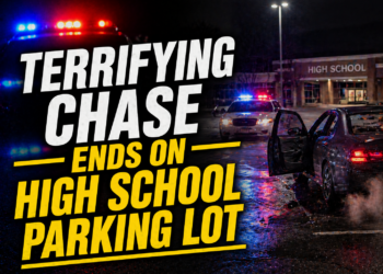 terrifying chase ends in school parking lot