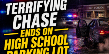 terrifying chase ends in school parking lot