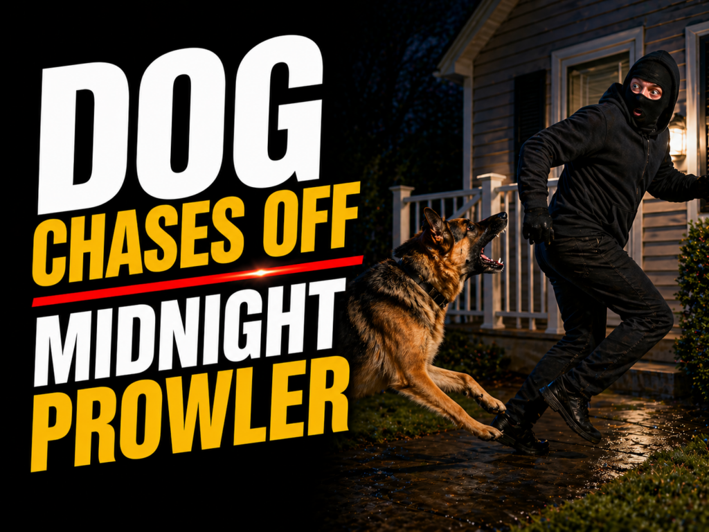dog chases off prowler