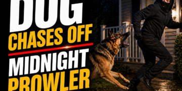 dog chases off prowler