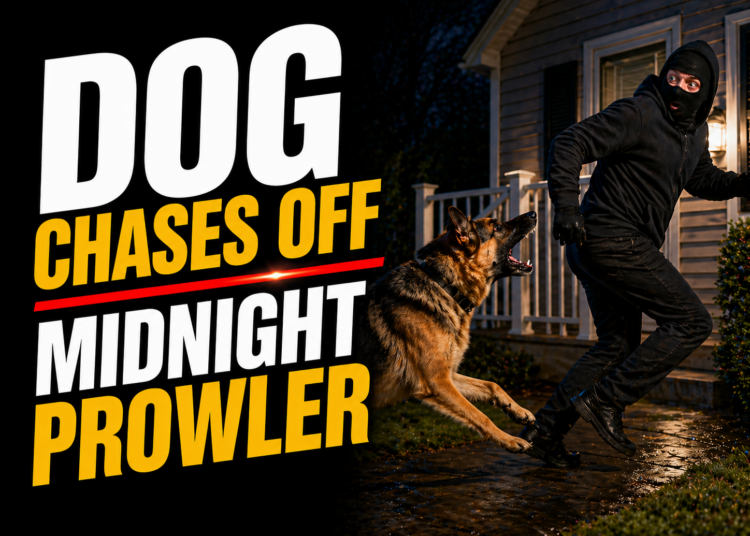 dog chases off prowler