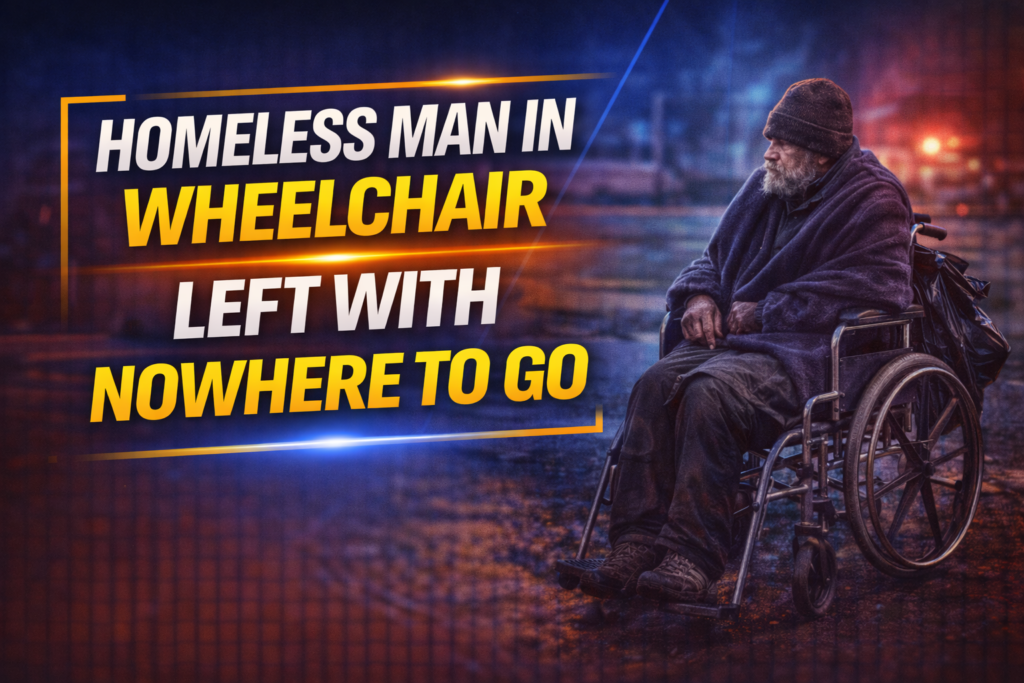 Homeless man in wheelchair