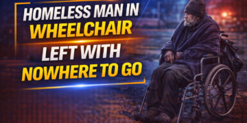 Homeless man in wheelchair
