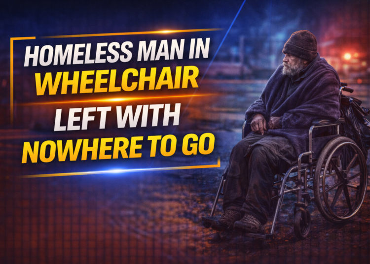 Homeless man in wheelchair