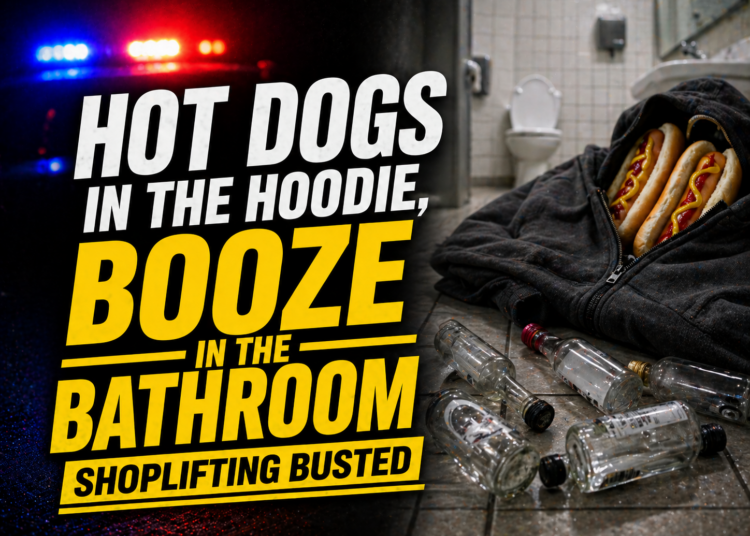 hot dogs and booze in the bathroom