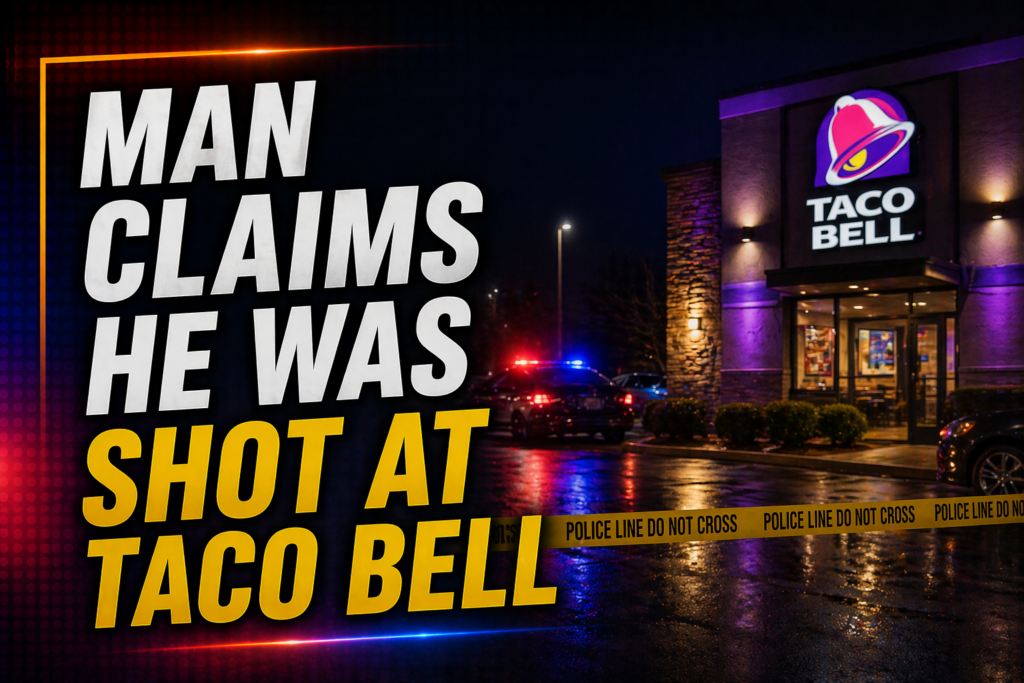 man reports shooting at taco bell