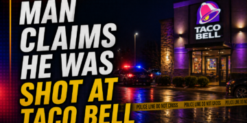 man reports shooting at taco bell