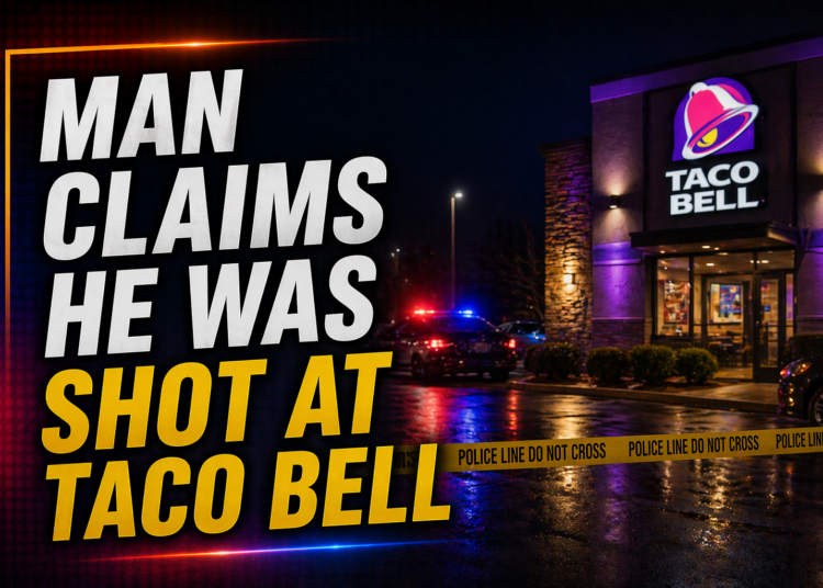 man reports shooting at taco bell