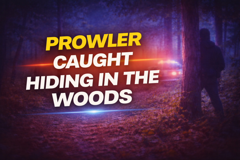 prowler caught hiding in the woods
