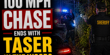 100 MPH Chase ends with taser in the woods