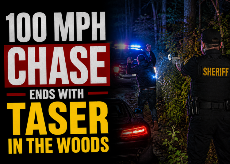 100 MPH Chase ends with taser in the woods