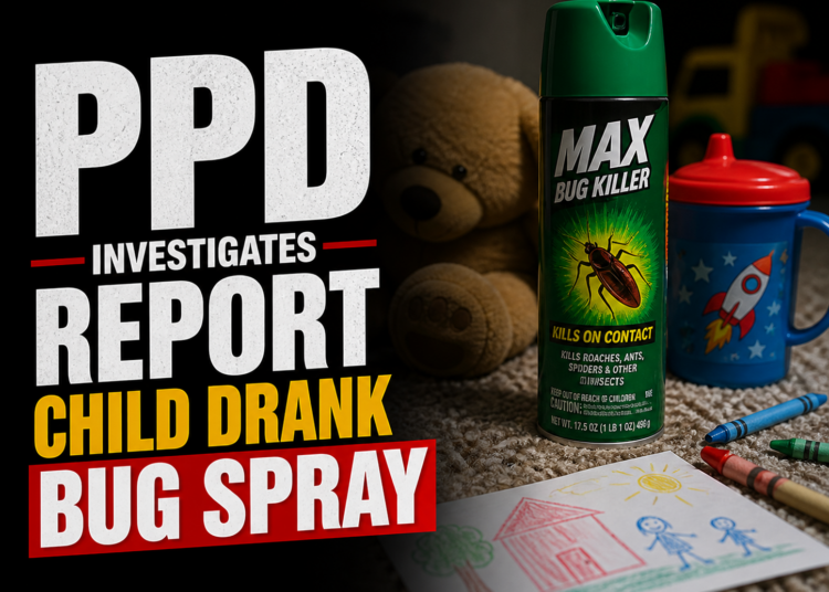 PPD invetigates report child drank bug spray