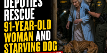 Elderly woman and dog rescued