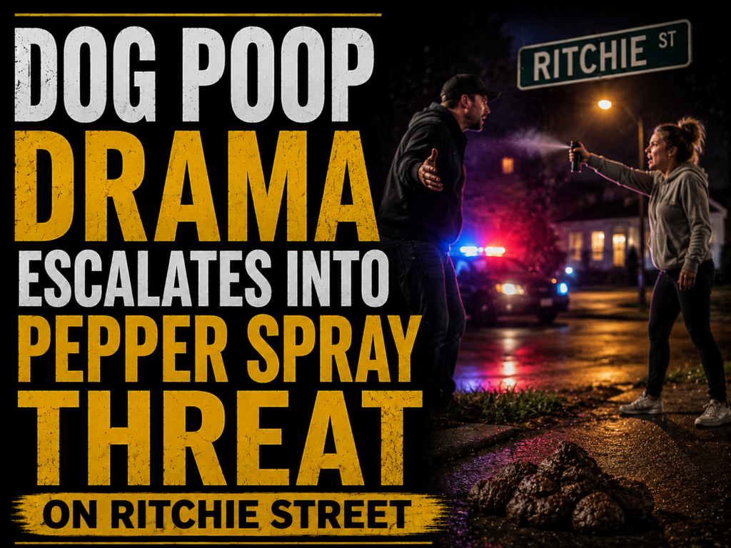 dog poop drama leads to pepper spray threat