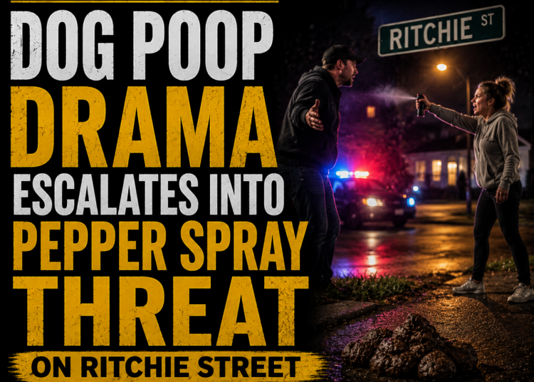 dog poop drama leads to pepper spray threat
