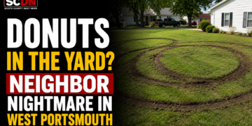 neighbor does donuts in yard