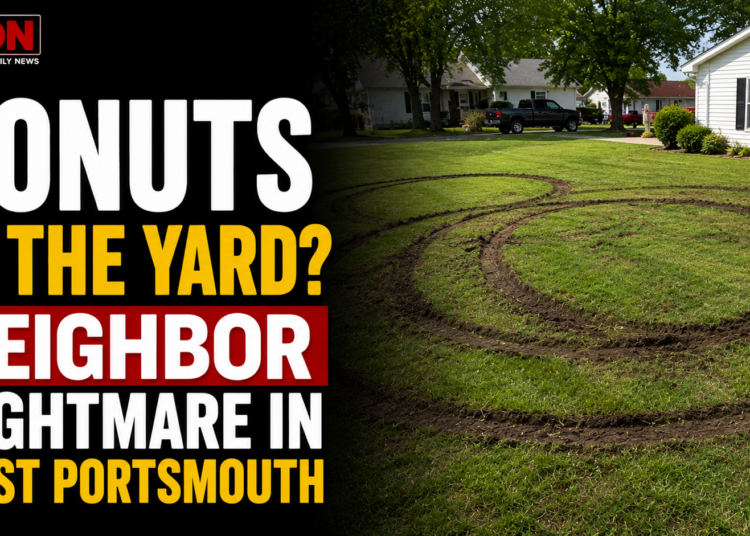neighbor does donuts in yard