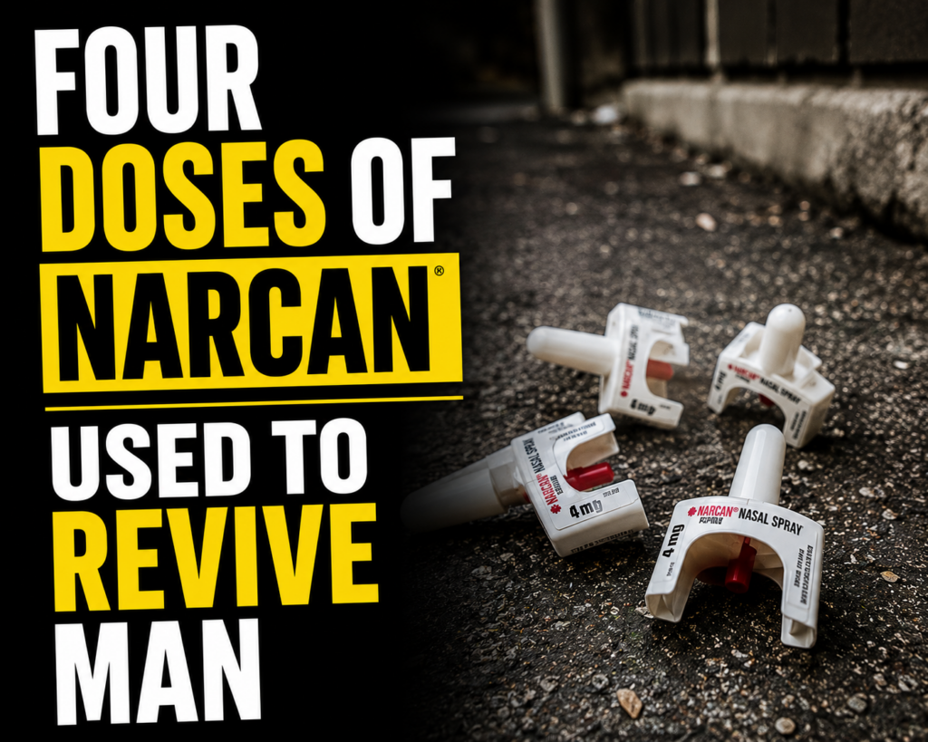 man revived with 4 doses of Narcan