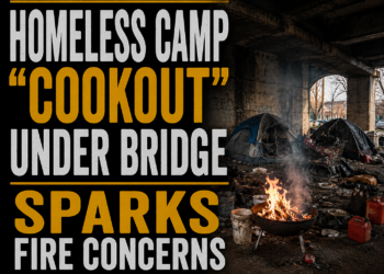 homeless camp cookout