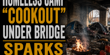 homeless camp cookout