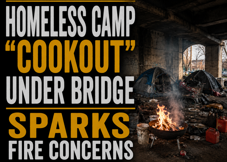 homeless camp cookout