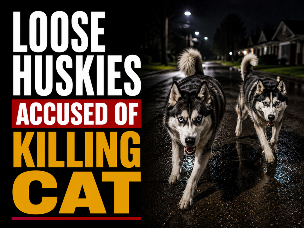 Loose Huskies accused of Killing Cat