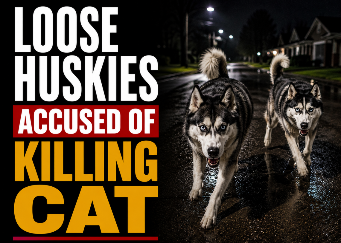 Loose Huskies accused of Killing Cat