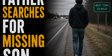father hunts for missing son