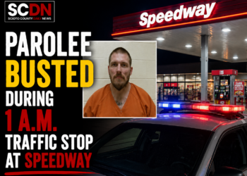 parolee busted at speedway