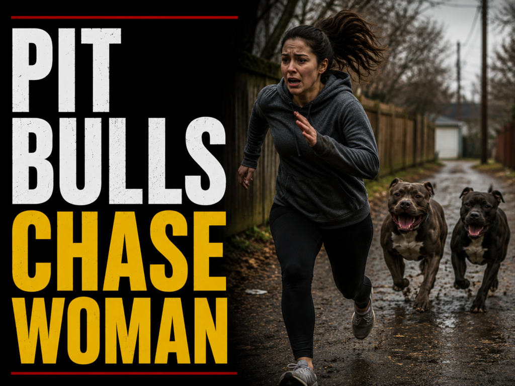 Pit bulls chase woman