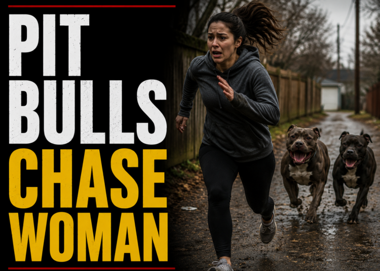 Pit bulls chase woman