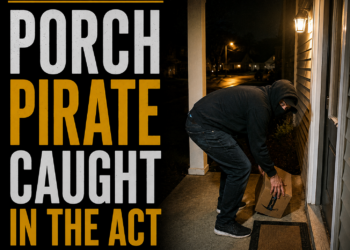 Porch pirate caught in the act