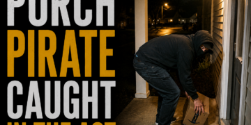 Porch pirate caught in the act