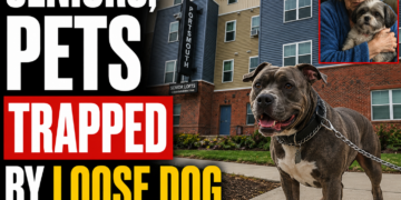 seniors trapped by loose dog