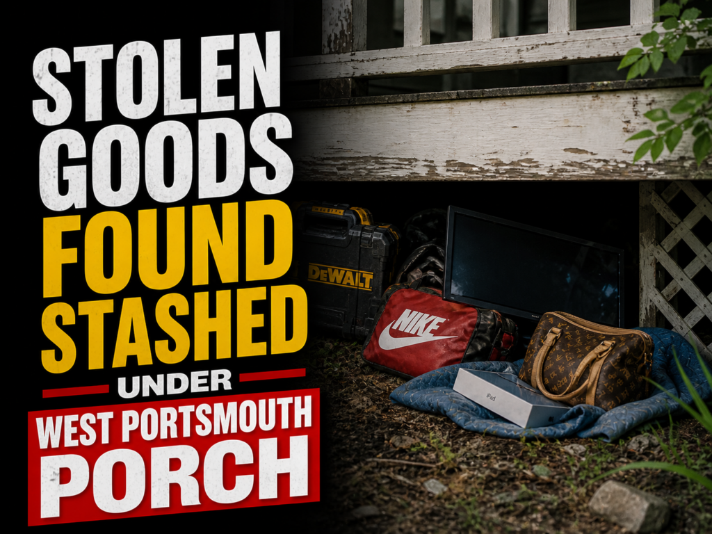 stolen goods found under porch
