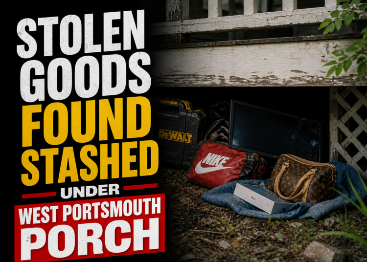stolen goods found under porch