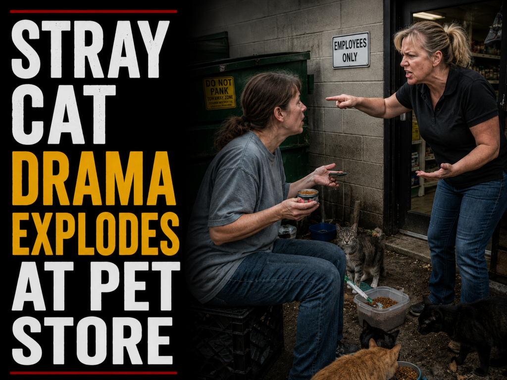 stray cat drama at pet store
